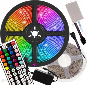 Taśma Led 5050 Kolorowa Wodoodporna 5m Rgb + Pilot