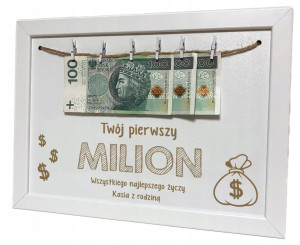Pierwszy Milion Ramka Na Urodziny 30 40 50 Śmieszny Prezent