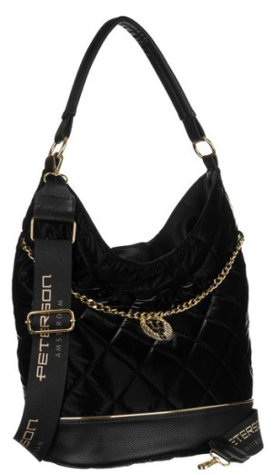 Pikowany shopper z łańcuchem w stylu glamour — Peterson