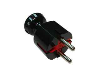 Wtyczka prosta b/u 16A 2P 250V czarna WT-4 CZ - Timex-elektro