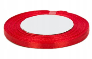 Wstążka tasiemka satynowa 6mm 32m 21.red