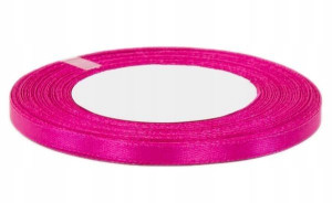 Wstążka tasiemka satynowa 6mm 32m 14.dk.pink
