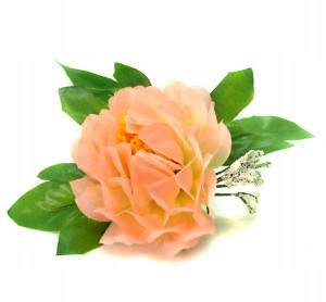 Peonia główka z liściem Kwiat Peach