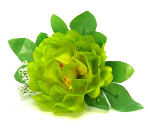 Peonia główka z liściem Kwiat Green