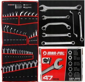 Klucze Płasko Oczkowe 6-32 Torx Zestaw Kluczy 47sz