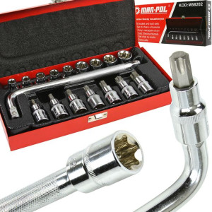 KLUCZE NASADOWE 17el E10 - E24 nasadki bity torx
