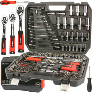 Zestaw Kluczy Nasadowych 216el Torx Płaskie Mocne