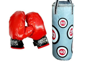 Zestaw Boksera Rękawice Worek Bokserski 70x21cm