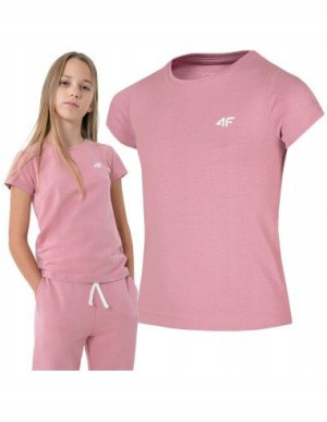 Koszulka Dziewczęca 4f T-shirt Bawełna 122