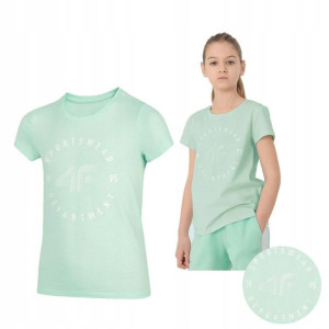 Koszulka Dziewczęca 4f T-shirt Bawełna 128