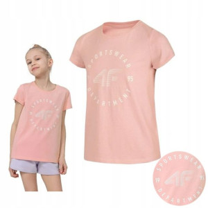 Koszulka Dziewczęca 4f T-shirt Bawełna 140