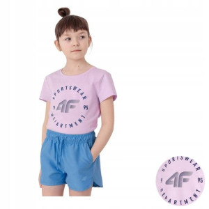 Koszulka Dziewczęca 4f T-shirt Bawełna 140