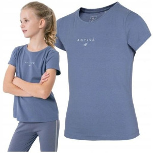 Koszulka Dziewczęca 4f T-shirt Bawełna 128