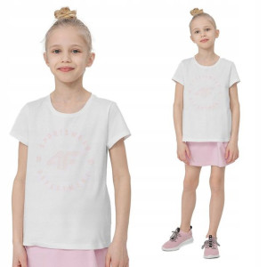Koszulka Dziewczęca 4f T-shirt Bawełna 152