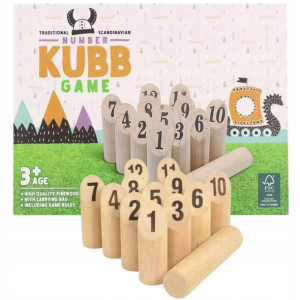 Gra Skandynawskie Kręgle Drewniana Zbijak Kubb 3+