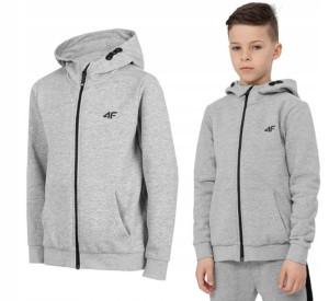 Bluza Chłopięca 4f Rozpinana Dresowa Kaptur Zamek