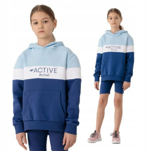 Bluza Dziewczęca 4f Dresowa Kaptur Dziecięca 152