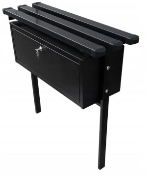 Ławeczka cmentarna 3 sztachety ze skrzynią - wkopywana - 82 cm