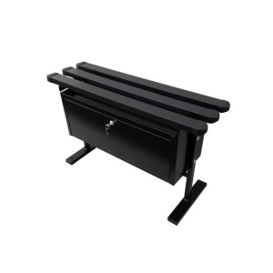 Ławeczka na cmentarz 3 sztachety ze skrzynią - przykręcana - 82 cm