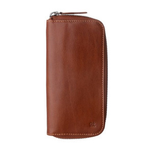 Antica Toscana Zipper Key Chain Case Pouch in Genuine Italian Leather with