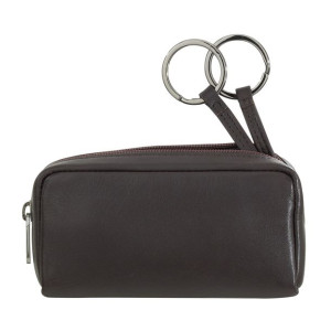 Nuvola Pelle Leather Key Holder Case for Ladies Mens Zipper Pouch with 2 Ke