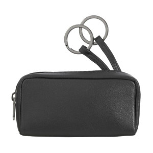 Nuvola Pelle Leather Key Holder Case for Ladies Mens Zipper Pouch with 2 Ke