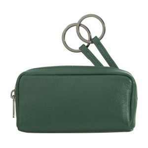 Nuvola Pelle Leather Key Holder Case for Ladies Mens Zipper Pouch with 2 Ke