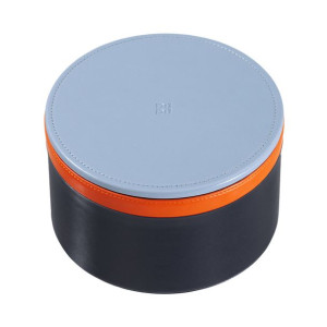 DUDU Leather Jar Storage for Home Design, Catch All Case with Cap 4x4 inche