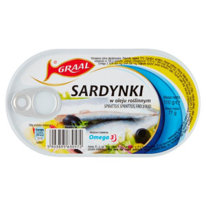 sardynki w oleju roślinnym graal 110g