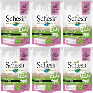 SCHESIR BIO wieprzowina dla kota saszetka ZESTAW 6 x 85g