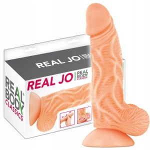 Dildo na przyssawce z ruchomymym napletkiem.