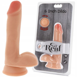 Dildo w cielistym kolorze 13 cm. Na przyssawce.