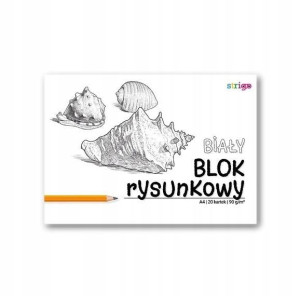 Blok rysunkowy biały A4/20K (10szt) STRIGO