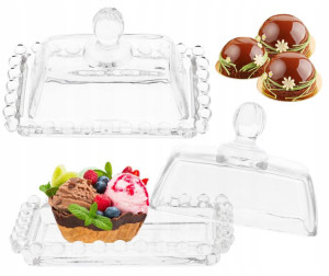 Mini Klosz Na Ciastko Cukierki Szklana Maselniczka