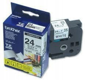 Brother P-Touch Tape Black on White