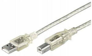MicroConnect USB2.0 A-B 1m M-M Transparent