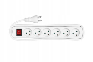 MicroConnect Power strip 6 outlets 5m White