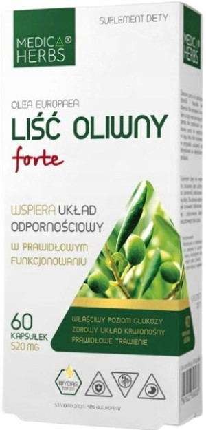 MEDICA HERBS LIŚĆ OLIWNY FORTE 520mg 60 kapsułek