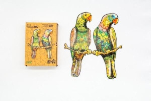 Puzzle drewniane eko 120 Papużki faliste A3