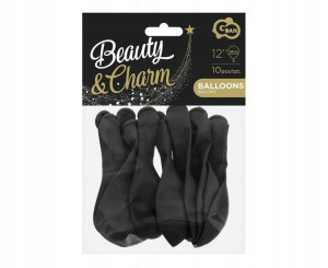 Balony pastelowe Beauty&Charm czarne 30cm 10sz