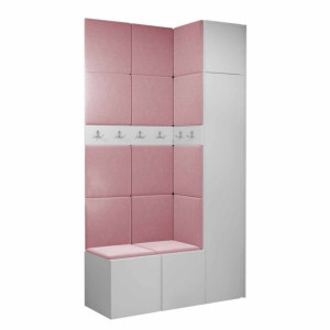 GARDEROBA Orion XVII panele tapicerowane + meble białe