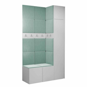 GARDEROBA Orion XVII panele tapicerowane + meble białe