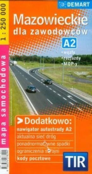 Mazowieckie dla zawodowców TIR mapa samochodowa