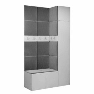 GARDEROBA Orion XVII panele tapicerowane + meble białe