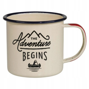 Kubek kempingowy Adventure Begins - 325ml kremowy