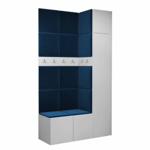 GARDEROBA Orion XVII panele tapicerowane + meble białe