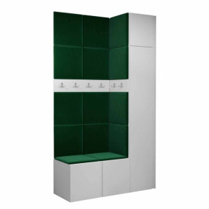 GARDEROBA Orion XVII panele tapicerowane + meble białe