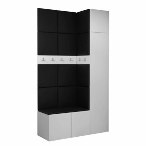 GARDEROBA Orion XVII panele tapicerowane + meble białe