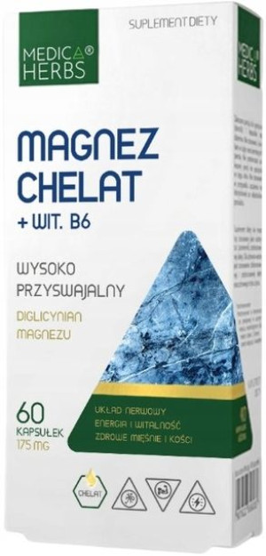MEDICA HERBS Magnez Chelat Wit. B6 STRES ZMĘCZENIE