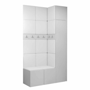 GARDEROBA Orion XVII panele tapicerowane + meble białe